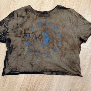 Aeropostale Brown Tie-Dye Crop Top